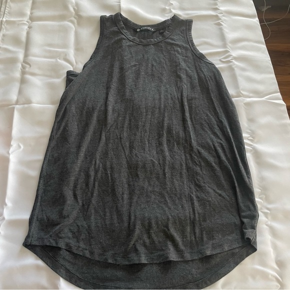 Athleta Tank Top Women's Small Gray Heather High Round Neck Sleeveless Athletic - Picture 1 of 5